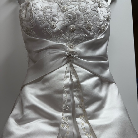 Strapless beaded wedding dress